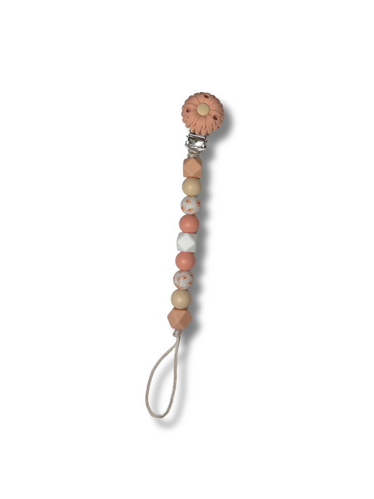 Peach Petal Pacifier Clip