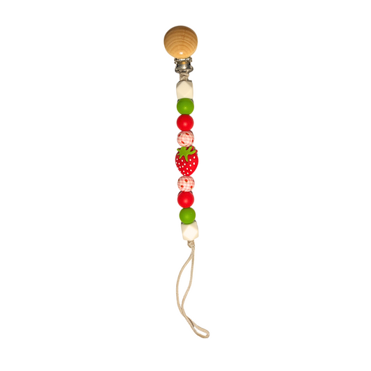 Strawberry Fields Pacifier Clip
